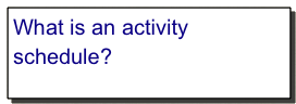 What is an activity schedule?
